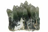 Hedenbergite Included Quartz Crystal Cluster - Mongolia #163988-1
